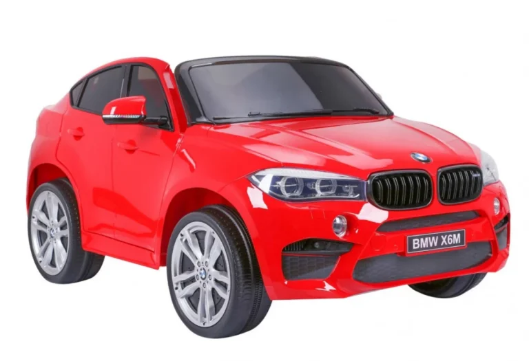 Bmw X6m Xxl Za 2 Djece Crveni Suv + Daljinski Upravljač + Eko Koža, Crvena 3