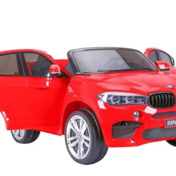 Bmw X6m Xxl Za 2 Djece Crveni Suv + Daljinski Upravljač + Eko Koža, Crvena 4