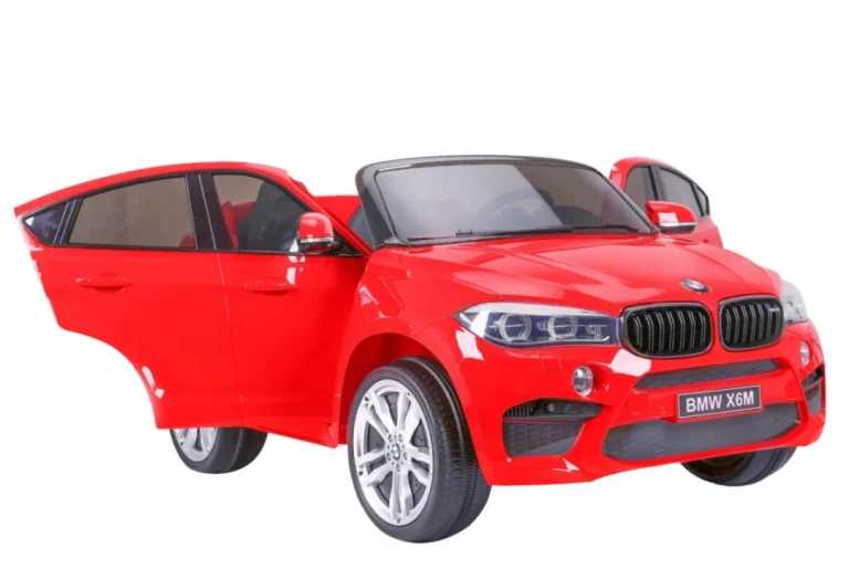 Bmw X6m Xxl Za 2 Djece Crveni Suv + Daljinski Upravljač + Eko Koža, Crvena 4