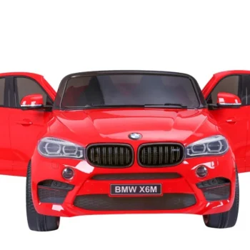 Bmw X6m Xxl Za 2 Djece Crveni Suv + Daljinski Upravljač + Eko Koža, Crvena 5
