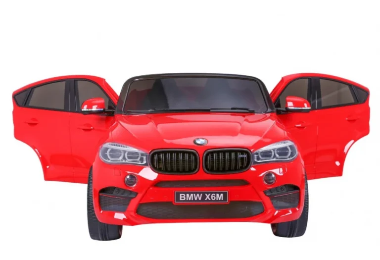 Bmw X6m Xxl Za 2 Djece Crveni Suv + Daljinski Upravljač + Eko Koža, Crvena 5