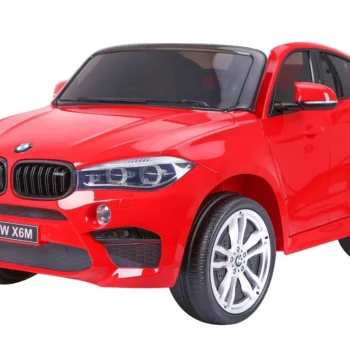 Bmw X6m Xxl Za 2 Djece Crveni Suv + Daljinski Upravljač + Eko Koža, Crvena 7