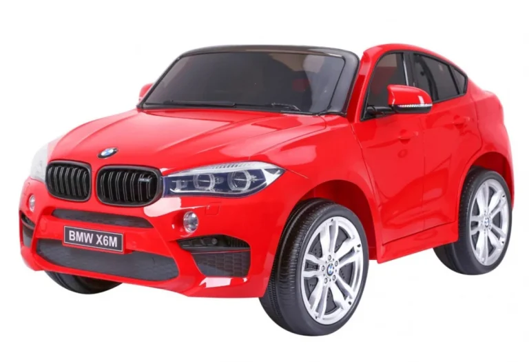 Bmw X6m Xxl Za 2 Djece Crveni Suv + Daljinski Upravljač + Eko Koža, Crvena 7