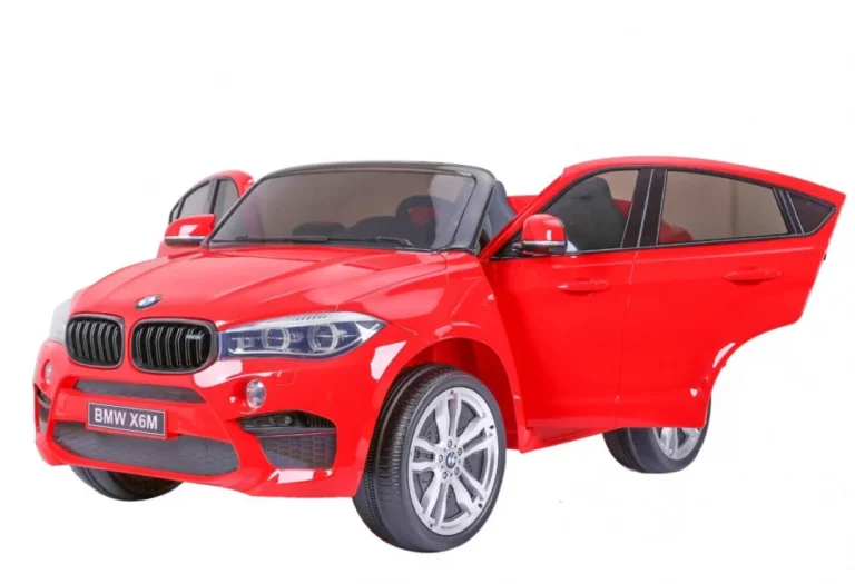 Bmw X6m Xxl Za 2 Djece Crveni Suv + Daljinski Upravljač + Eko Koža, Crvena 8