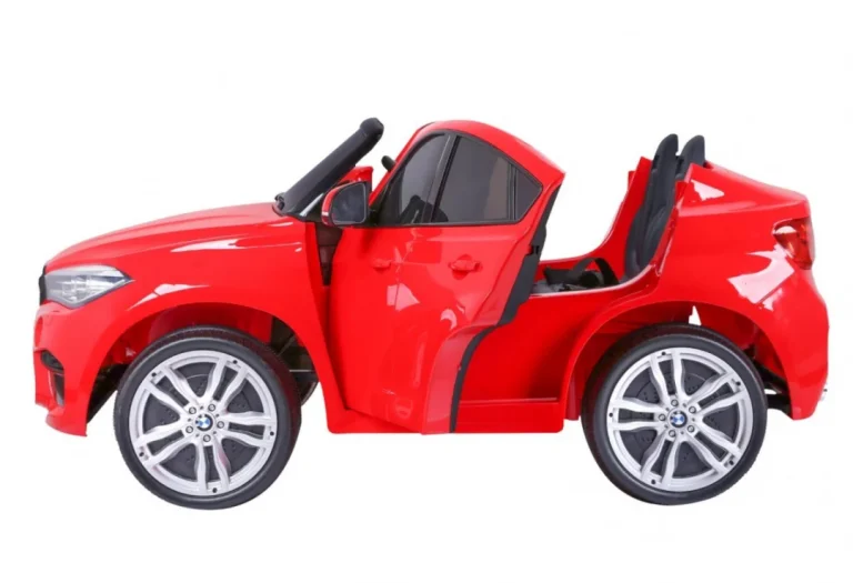 Bmw X6m Xxl Za 2 Djece Crveni Suv + Daljinski Upravljač + Eko Koža, Crvena 9