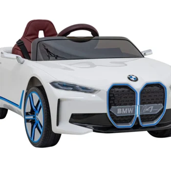 Bmw I4 Dječji Automobil Na Baterije, Bijeli + Spori Start + Eva + Eko Koža + Audio Led, Bijela 10