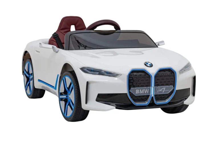 Bmw I4 Dječji Automobil Na Baterije, Bijeli + Spori Start + Eva + Eko Koža + Audio Led, Bijela 10