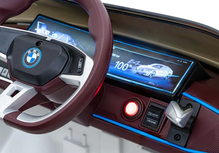 Bmw I4 Dječji Automobil Na Baterije, Bijeli + Spori Start + Eva + Eko Koža + Audio Led, Bijela 12