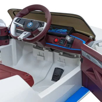 Bmw I4 Dječji Automobil Na Baterije, Bijeli + Spori Start + Eva + Eko Koža + Audio Led, Bijela 15