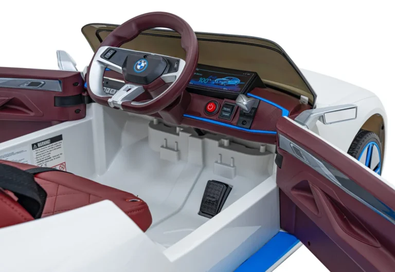 Bmw I4 Dječji Automobil Na Baterije, Bijeli + Spori Start + Eva + Eko Koža + Audio Led, Bijela 15
