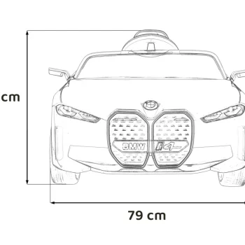 Bmw I4 Dječji Automobil Na Baterije, Bijeli + Spori Start + Eva + Eko Koža + Audio Led, Bijela 2