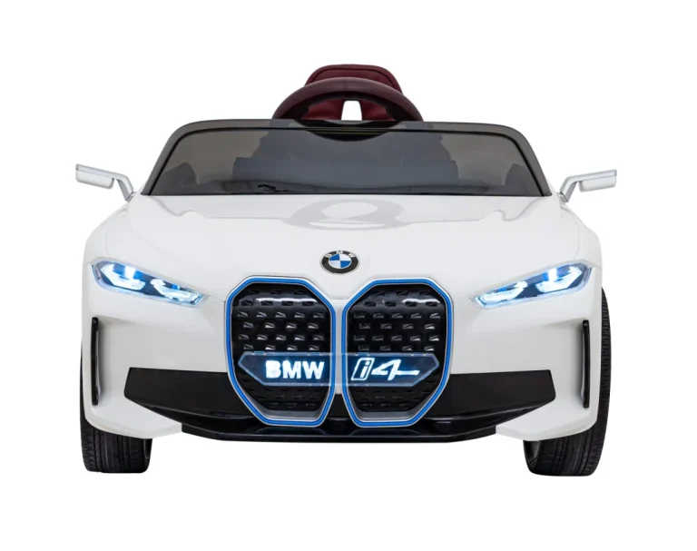 Bmw I4 Dječji Automobil Na Baterije, Bijeli + Spori Start + Eva + Eko Koža + Audio Led, Bijela 4