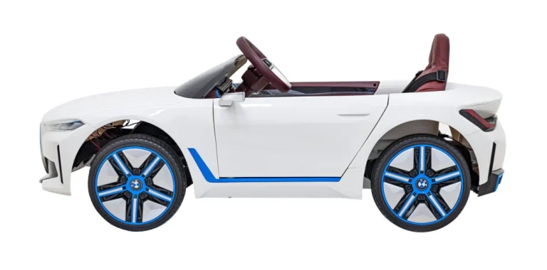 Bmw I4 Dječji Automobil Na Baterije, Bijeli + Spori Start + Eva + Eko Koža + Audio Led, Bijela 5