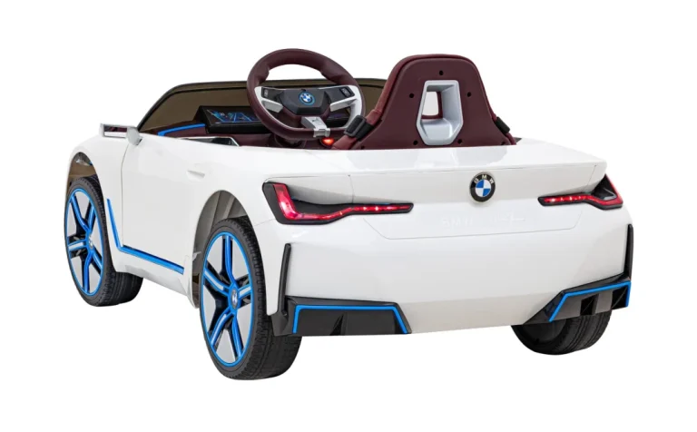 Bmw I4 Dječji Automobil Na Baterije, Bijeli + Spori Start + Eva + Eko Koža + Audio Led, Bijela 6