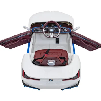 Bmw I4 Dječji Automobil Na Baterije, Bijeli + Spori Start + Eva + Eko Koža + Audio Led, Bijela 8