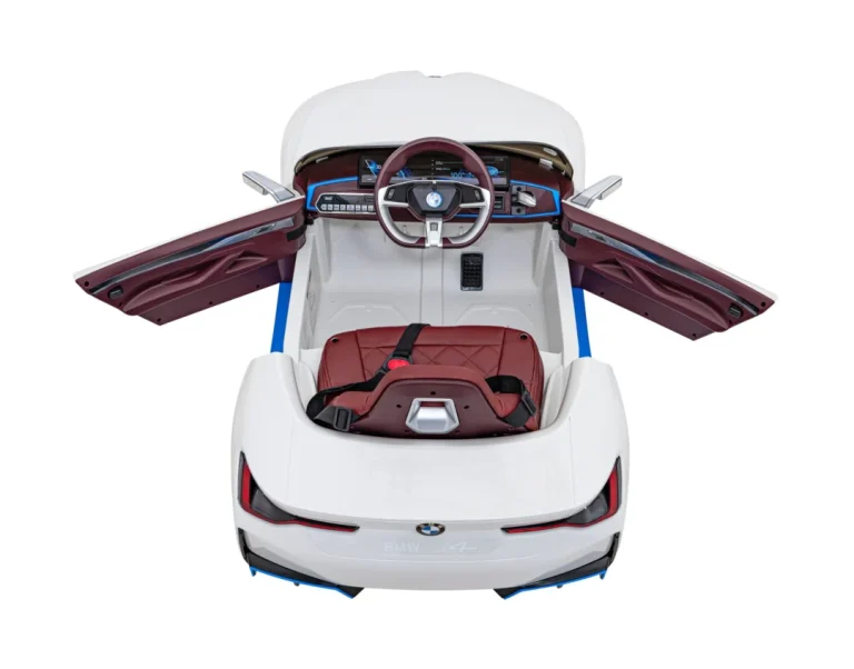 Bmw I4 Dječji Automobil Na Baterije, Bijeli + Spori Start + Eva + Eko Koža + Audio Led, Bijela 8