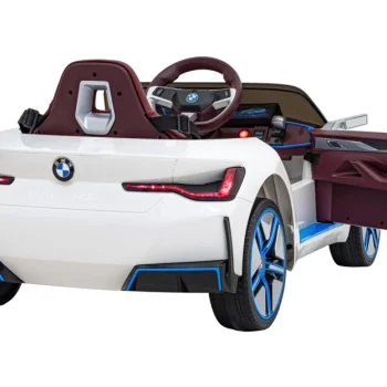 Bmw I4 Dječji Automobil Na Baterije, Bijeli + Spori Start + Eva + Eko Koža + Audio Led, Bijela 9