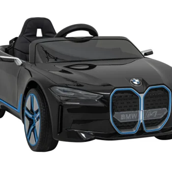 Bmw I4 Dječji Automobil Na Baterije, Crni + Spori Start + Eva + Eko Koža + Audio Led, Crna 10