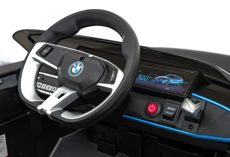 Bmw I4 Dječji Automobil Na Baterije, Crni + Spori Start + Eva + Eko Koža + Audio Led, Crna 11