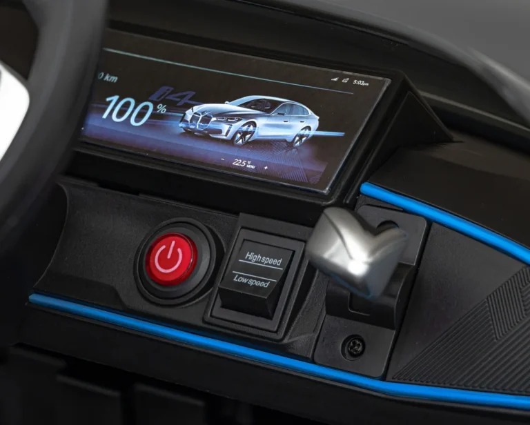 Bmw I4 Dječji Automobil Na Baterije, Crni + Spori Start + Eva + Eko Koža + Audio Led, Crna 12