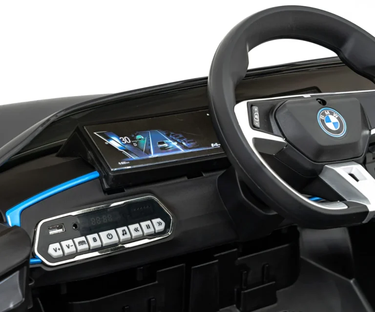 Bmw I4 Dječji Automobil Na Baterije, Crni + Spori Start + Eva + Eko Koža + Audio Led, Crna 13