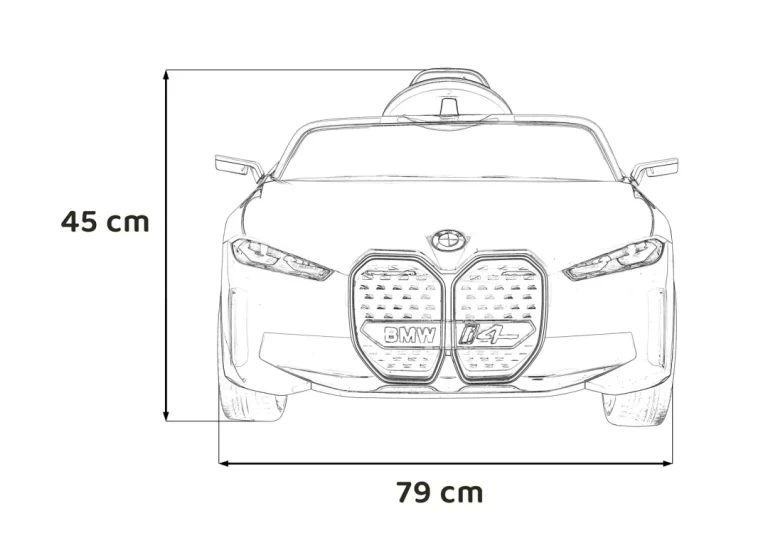 Bmw I4 Dječji Automobil Na Baterije, Crni + Spori Start + Eva + Eko Koža + Audio Led, Crna 2