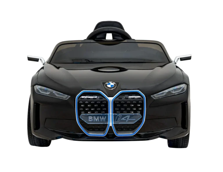 Bmw I4 Dječji Automobil Na Baterije, Crni + Spori Start + Eva + Eko Koža + Audio Led, Crna 4