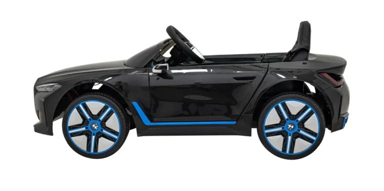 Bmw I4 Dječji Automobil Na Baterije, Crni + Spori Start + Eva + Eko Koža + Audio Led, Crna 5