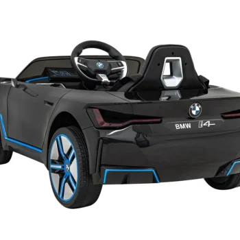 Bmw I4 Dječji Automobil Na Baterije, Crni + Spori Start + Eva + Eko Koža + Audio Led, Crna 6