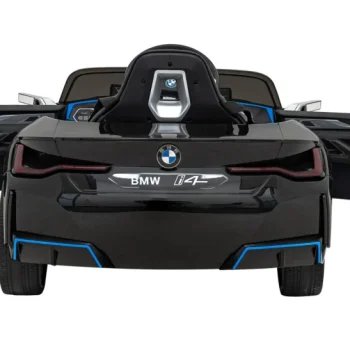 Bmw I4 Dječji Automobil Na Baterije, Crni + Spori Start + Eva + Eko Koža + Audio Led, Crna 7