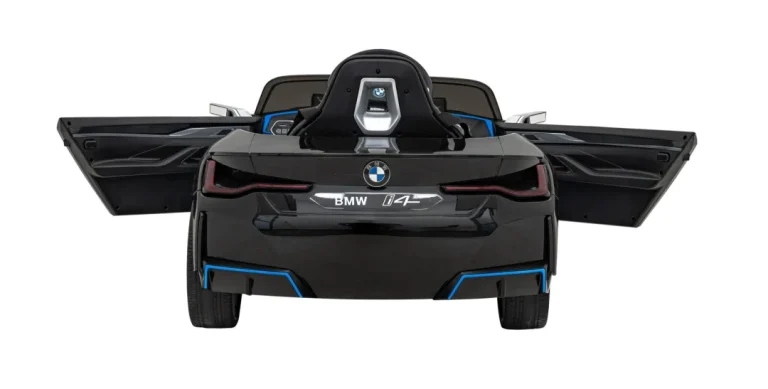 Bmw I4 Dječji Automobil Na Baterije, Crni + Spori Start + Eva + Eko Koža + Audio Led, Crna 7