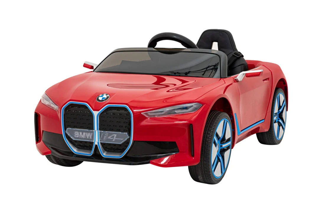 Bmw I4 Dječji Automobil Na Baterije, Crveni + Spori Start + Eva + Eko Koža + Audio Led, Crvena 1