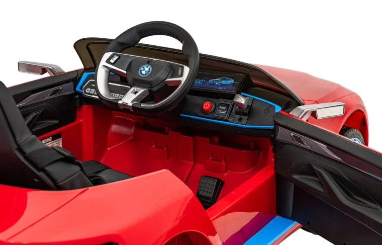 Bmw I4 Dječji Automobil Na Baterije, Crveni + Spori Start + Eva + Eko Koža + Audio Led, Crvena 10