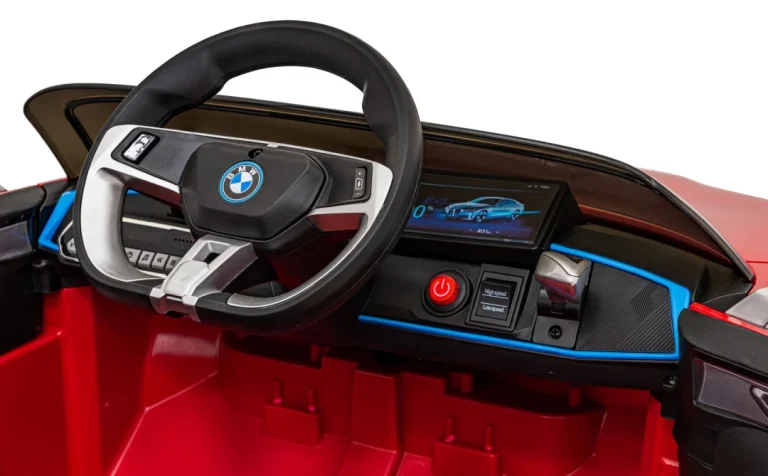 Bmw I4 Dječji Automobil Na Baterije, Crveni + Spori Start + Eva + Eko Koža + Audio Led, Crvena 11