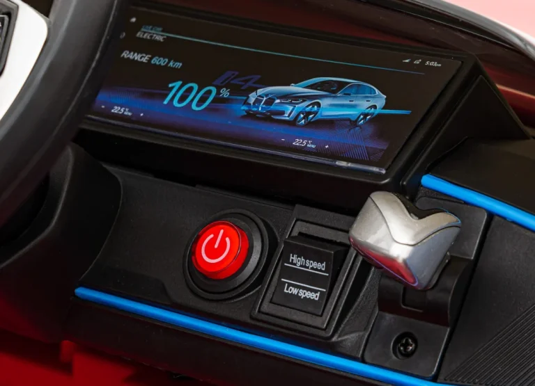 Bmw I4 Dječji Automobil Na Baterije, Crveni + Spori Start + Eva + Eko Koža + Audio Led, Crvena 12