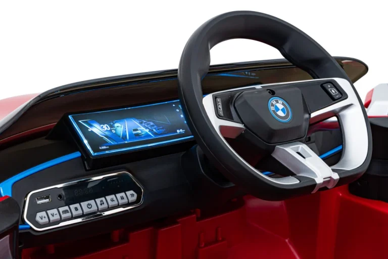 Bmw I4 Dječji Automobil Na Baterije, Crveni + Spori Start + Eva + Eko Koža + Audio Led, Crvena 14