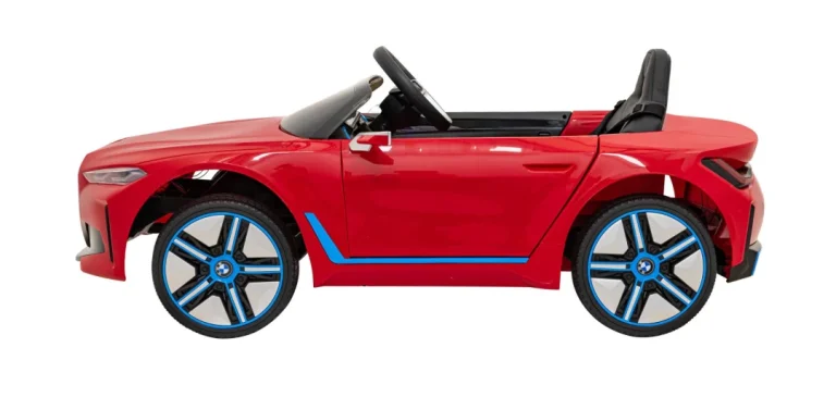 Bmw I4 Dječji Automobil Na Baterije, Crveni + Spori Start + Eva + Eko Koža + Audio Led, Crvena 5