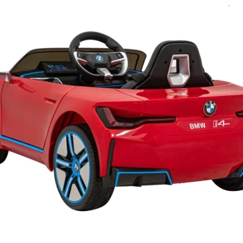 Bmw I4 Dječji Automobil Na Baterije, Crveni + Spori Start + Eva + Eko Koža + Audio Led, Crvena 6