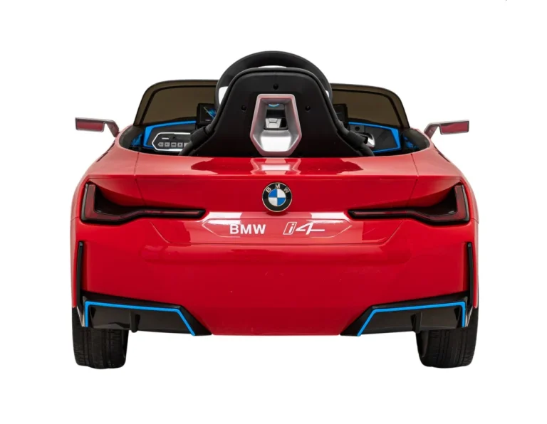 Bmw I4 Dječji Automobil Na Baterije, Crveni + Spori Start + Eva + Eko Koža + Audio Led, Crvena 7