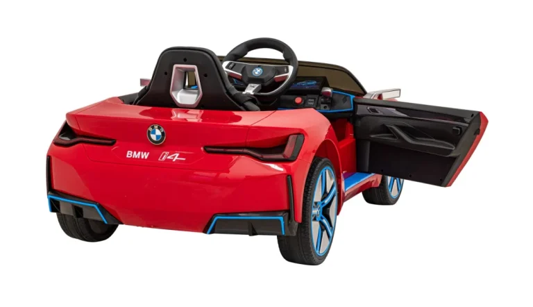 Bmw I4 Dječji Automobil Na Baterije, Crveni + Spori Start + Eva + Eko Koža + Audio Led, Crvena 8