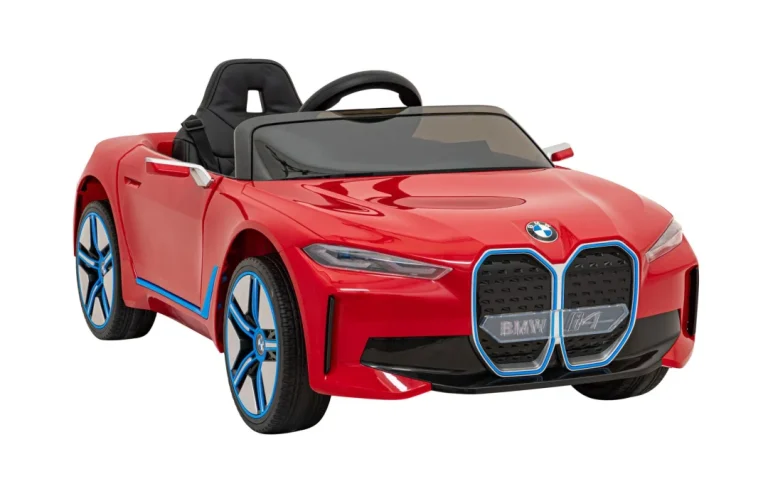 Bmw I4 Dječji Automobil Na Baterije, Crveni + Spori Start + Eva + Eko Koža + Audio Led, Crvena 9