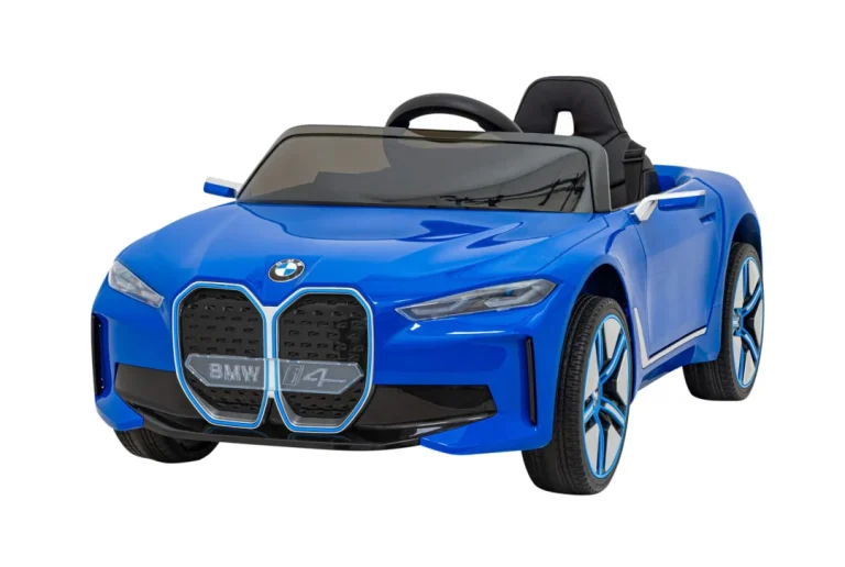 Bmw I4 Dječji Automobil Na Baterije, Plavi + Spori Start + Eva + Eko Koža + Audio Led, Plava 1
