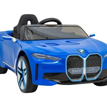 Bmw I4 Dječji Automobil Na Baterije, Plavi + Spori Start + Eva + Eko Koža + Audio Led, Plava 10