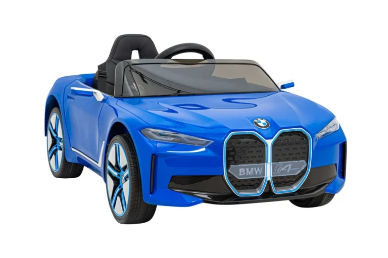 Bmw I4 Dječji Automobil Na Baterije, Plavi + Spori Start + Eva + Eko Koža + Audio Led, Plava 10