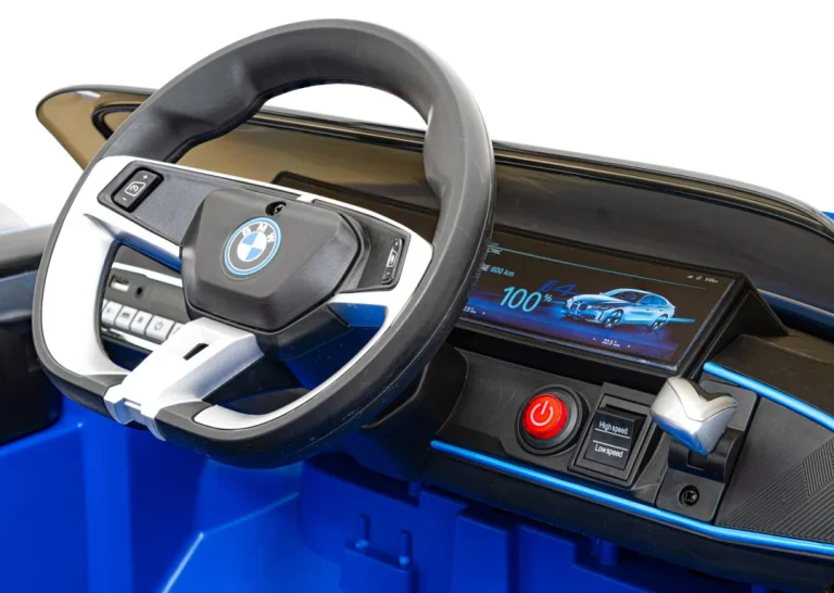 Bmw I4 Dječji Automobil Na Baterije, Plavi + Spori Start + Eva + Eko Koža + Audio Led, Plava 11