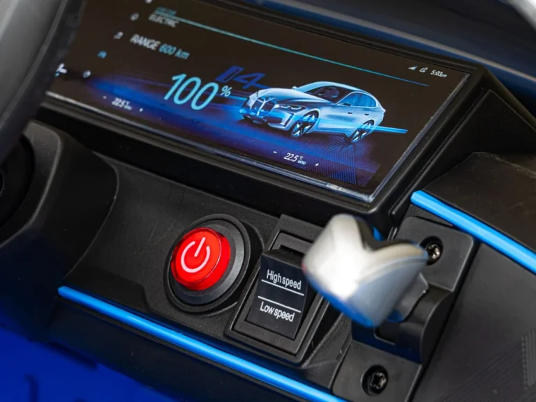 Bmw I4 Dječji Automobil Na Baterije, Plavi + Spori Start + Eva + Eko Koža + Audio Led, Plava 12