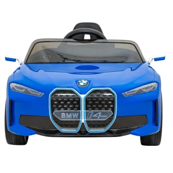 Bmw I4 Dječji Automobil Na Baterije, Plavi + Spori Start + Eva + Eko Koža + Audio Led, Plava 4