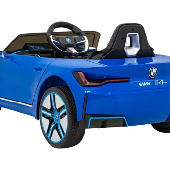 Bmw I4 Dječji Automobil Na Baterije, Plavi + Spori Start + Eva + Eko Koža + Audio Led, Plava 6