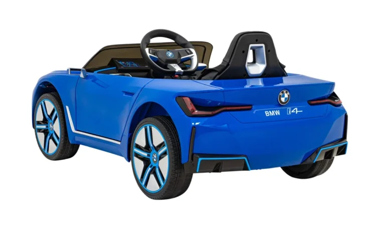 Bmw I4 Dječji Automobil Na Baterije, Plavi + Spori Start + Eva + Eko Koža + Audio Led, Plava 6