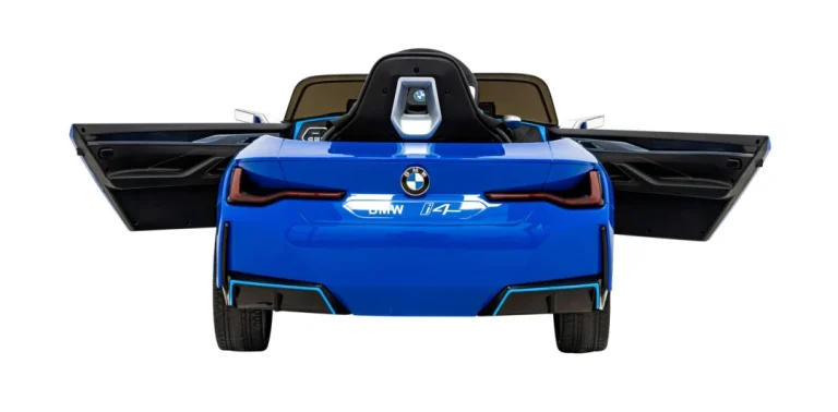 Bmw I4 Dječji Automobil Na Baterije, Plavi + Spori Start + Eva + Eko Koža + Audio Led, Plava 7